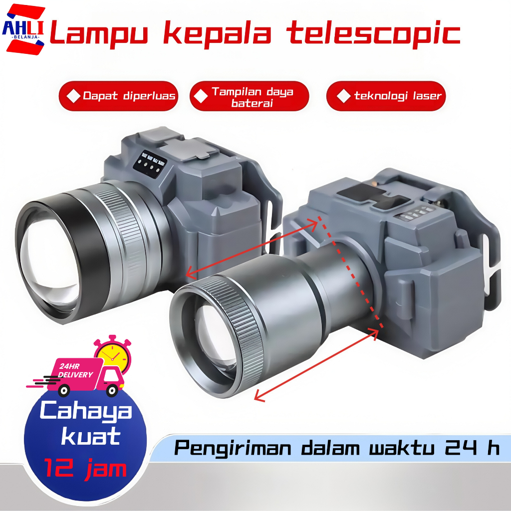 1000W Lampu kepala /Lampu Kepala Portabel /Headlamp  Outdoor Senter Kepala /1000 Watt Super Terang C