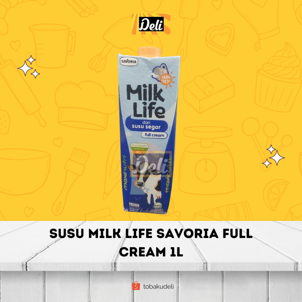

Susu UHT Milk Life Full Cream Savoria 1L