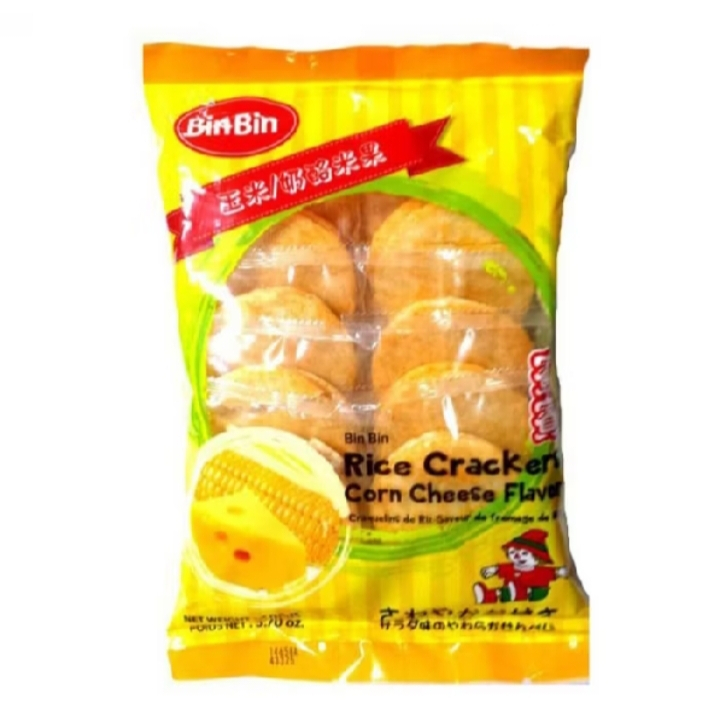 

Bin Bin Rice Crackers Corn Cheese Flavor 105gr.
