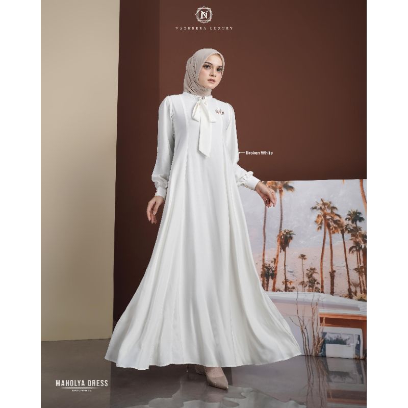 MAHOLYA DRESS NADHEERA LUXURY TERBARU//GAMIS POLOS//GAMIS PREMIUM