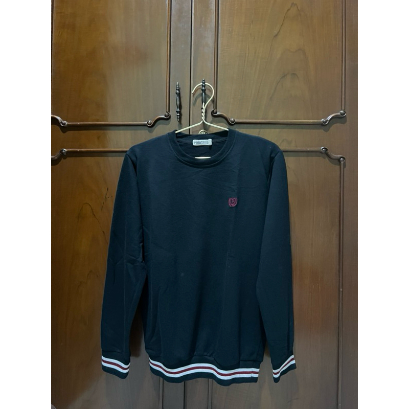 preloved sweater hitam navy outer jacket brown pink