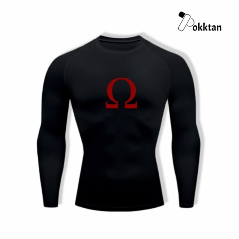 Kaos Olahraga Compression Shirt Long Sleeve God of war Kratos / Kaos Olahraga kompresi ketat lengan 