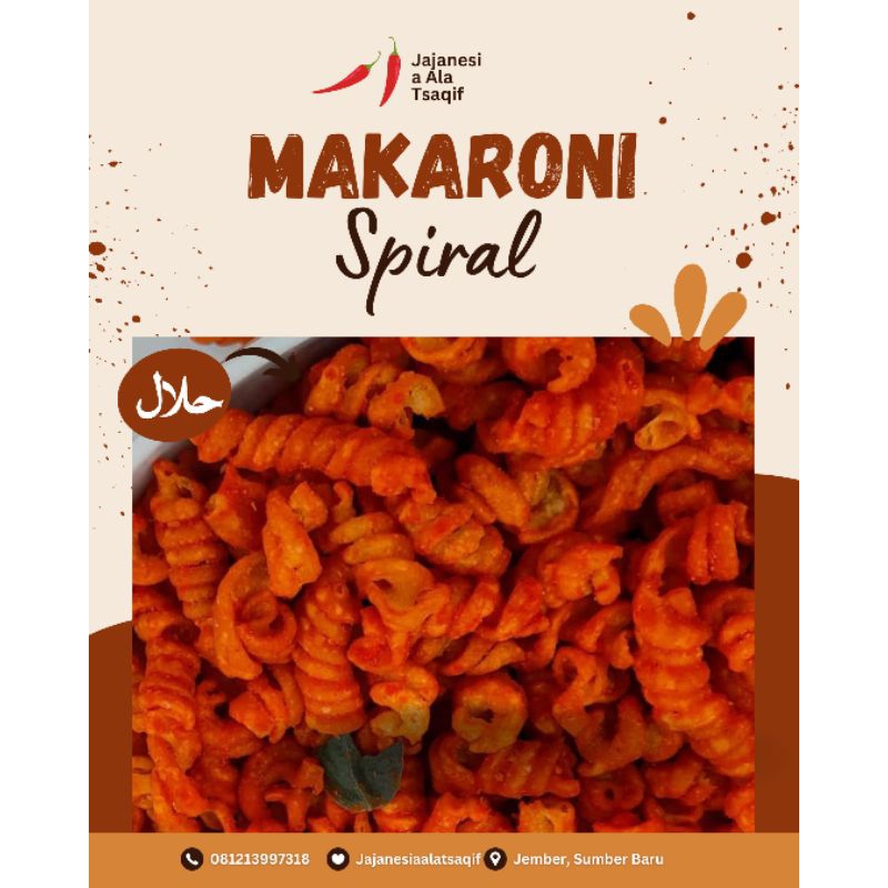 

MAKARONI SPIRAL pedas daun jeruk camilan/Snack pedas