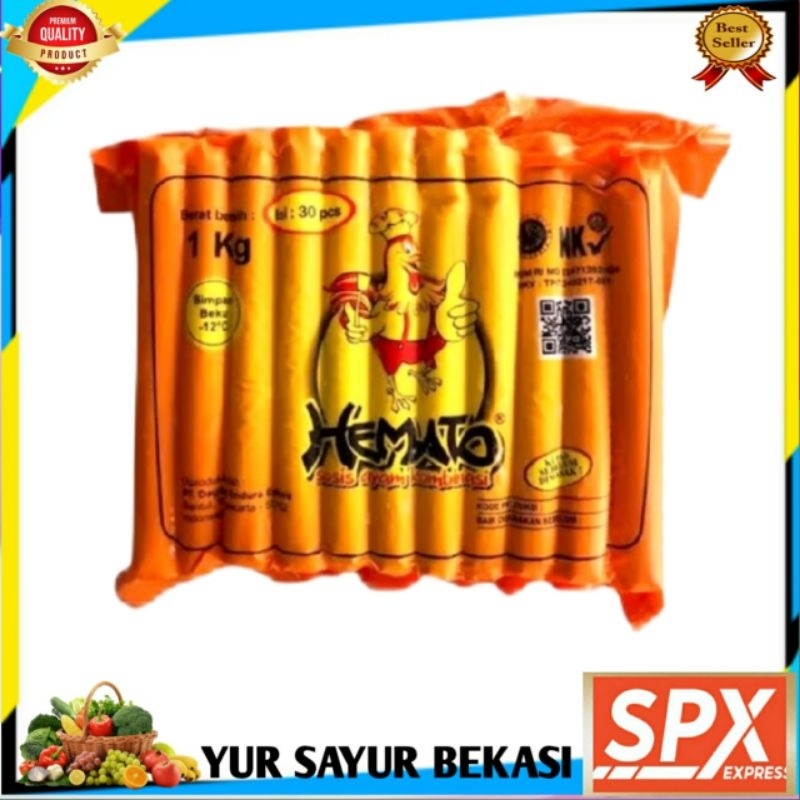

Sosis Ayam Hemato/Hemato Sosis Ayam 1kg (isi 30).