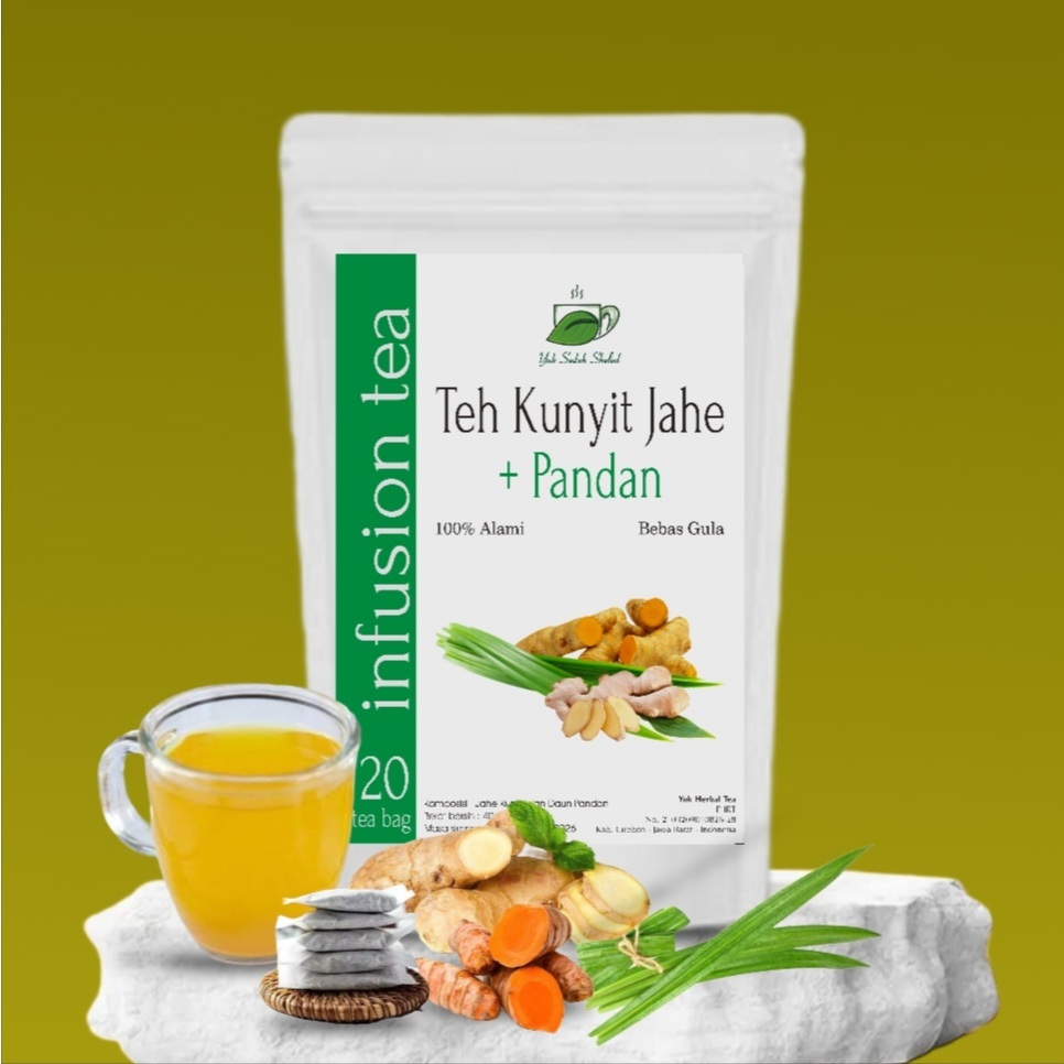 

TEH KUNYIT, JAHE + DAUN PANDAN / TUMERIC, GINGER with PANDANUS TEA (20 tea bag)