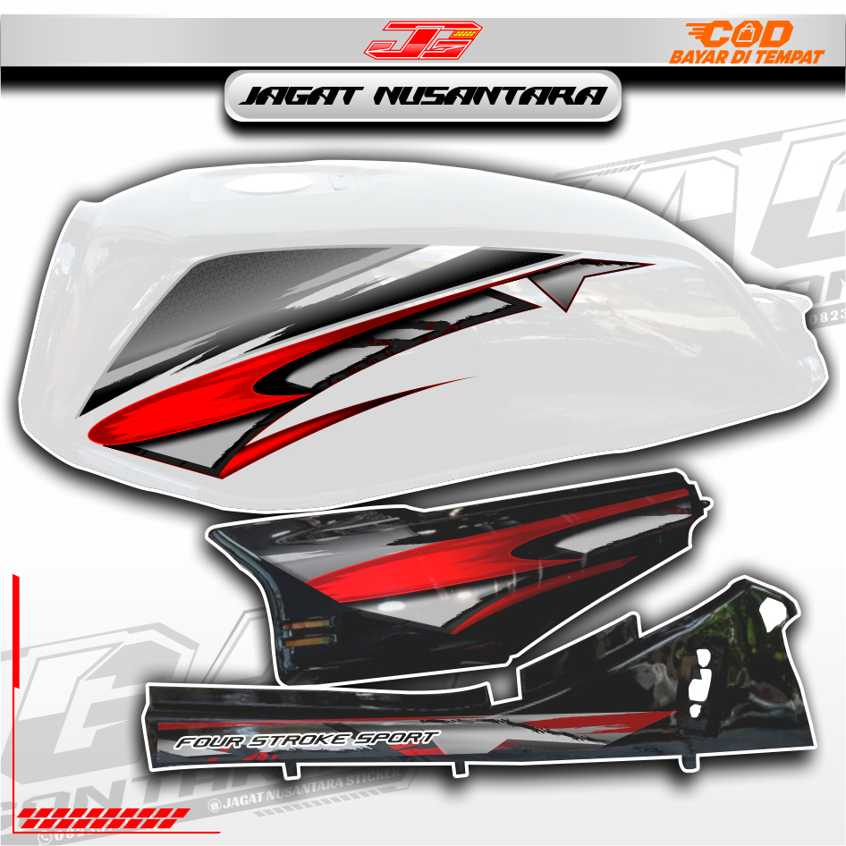 STRIPING HONDA GL PRO/MAX VARIASI CUSTOM RACING HEREK TERBARU, STRIPING STD GL KOTAK