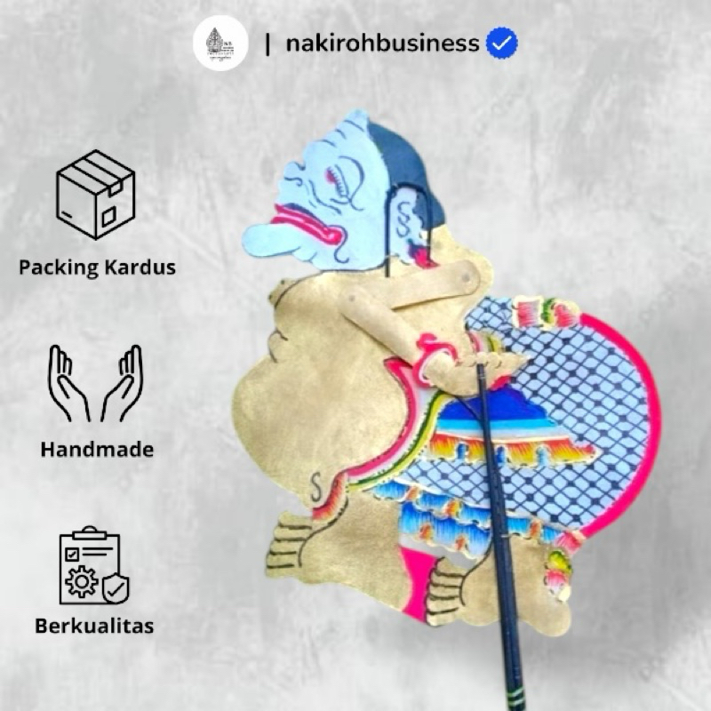 NAKIROHBUSINESS Wayang Kulit sapi SEMAR / SEMAR EMAS Punokawan -+ 55 cm Standar Dalang