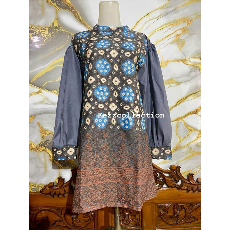 atasan jumputan kombinasi