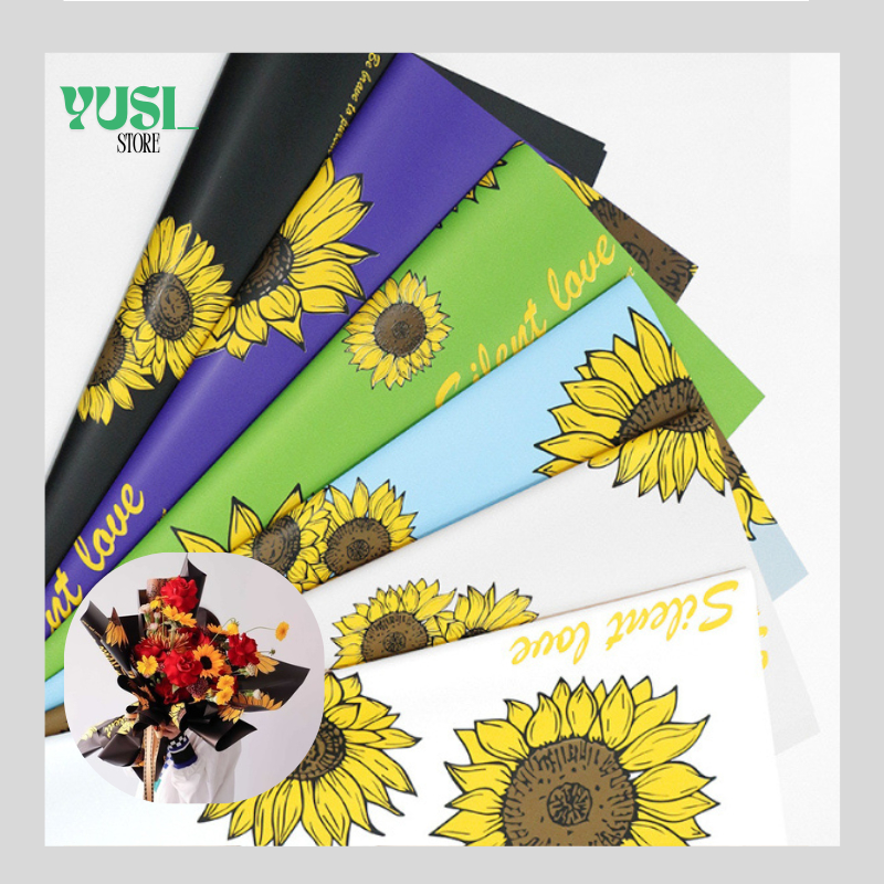 

Isi 20 LEMBAR Kertas Buket Bunga Solid Motif Bunga Matahari Daisy Flower Wrapping Paper Cellophane Waterproof KB064