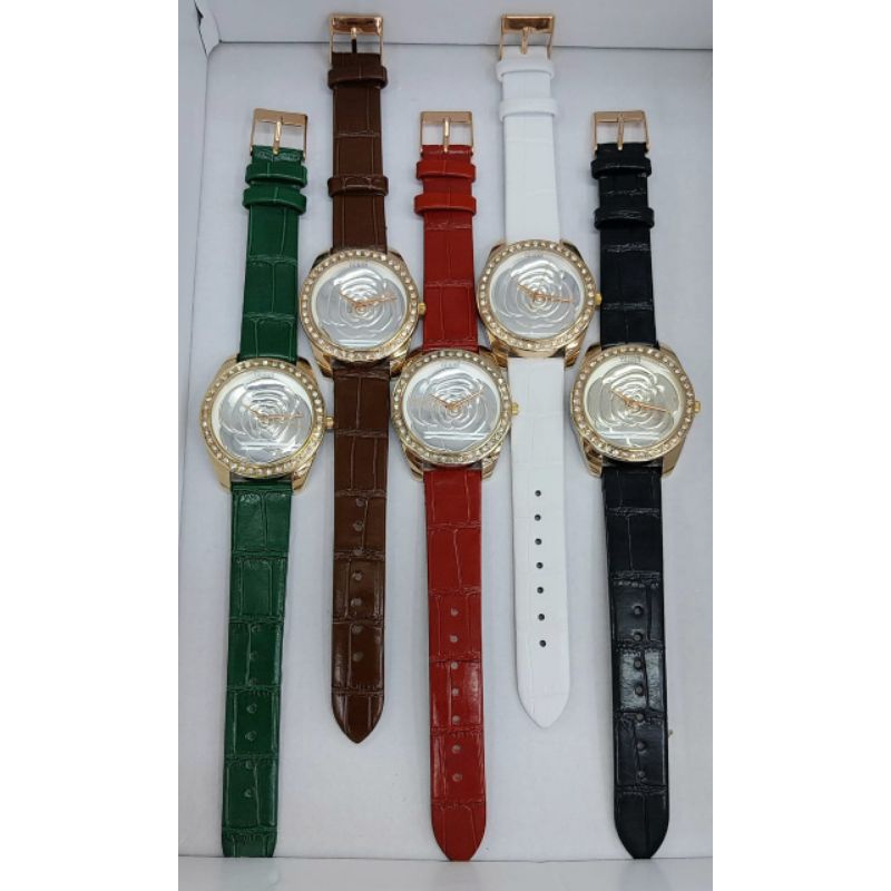 ( BISA COD ) ✅ Jam Tangan Wanita/Cewek  GUESS Bahan Kulit || Diameter 3.7cm || +BOX Jam Tangan Terla