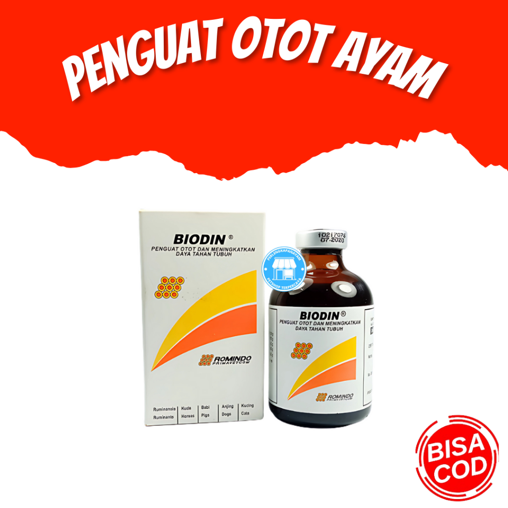 Biodin isi 100 ml  Obat Penguat Otot Ayam, Penguat Otot dan Sayap Ayam Laga, Ayam Jago, Ayam Bangkok