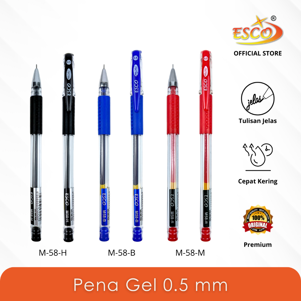 

Esco Mini Gel Pen 0.5 mm Isi 12 Pcs M-58
