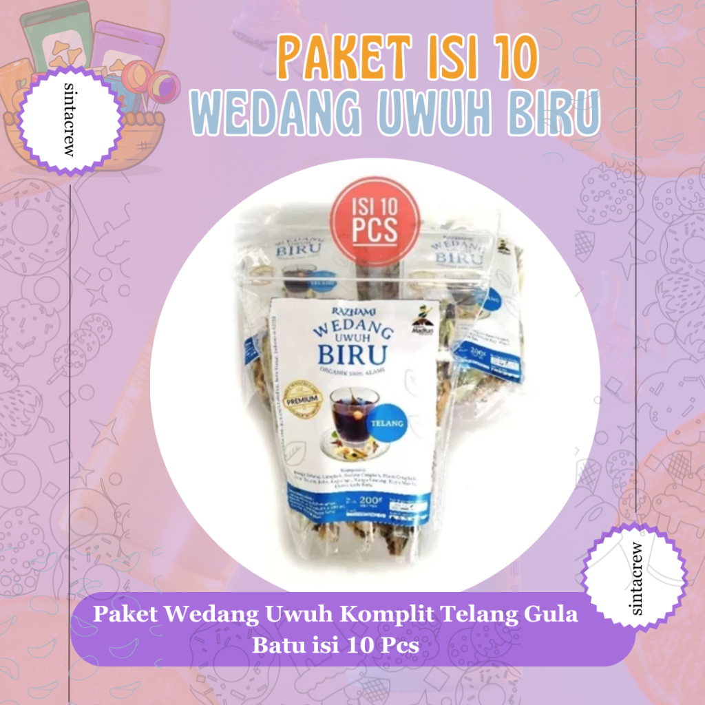 

Paket Wedang Uwuh Komplit Telang Gula Batu isi 10 Pcs