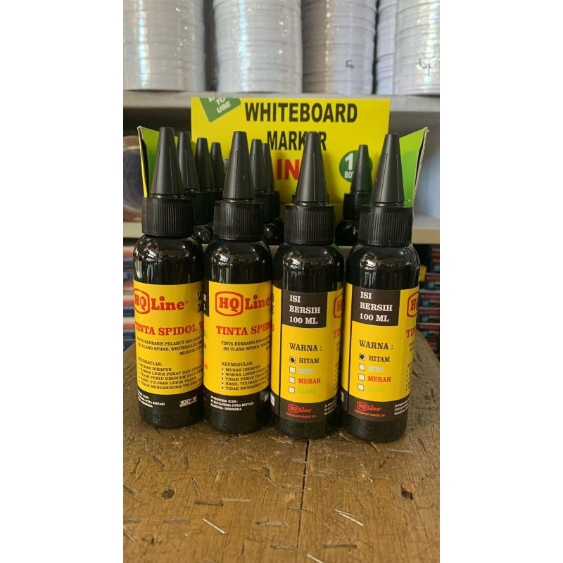 

REFIL TINTA HQ LINE 100 ML / ISI ULANG SPIDOL WHITEBOARD HITAM