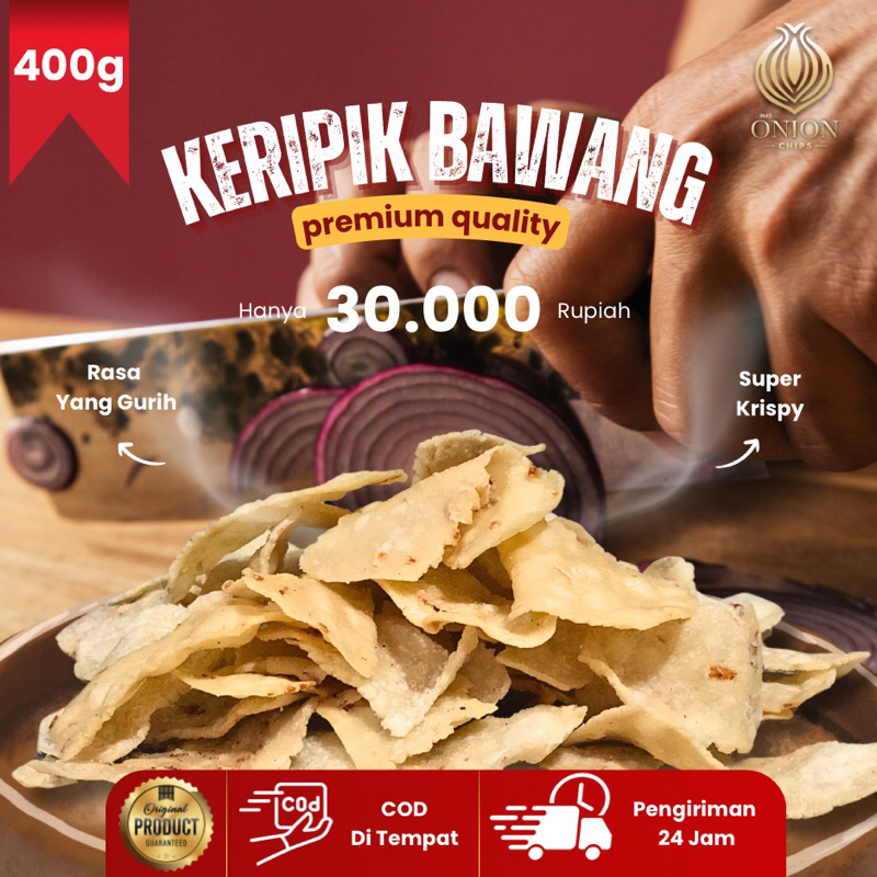 

KERIPIK BAWANG 400gram | MAS ONION CHIPS