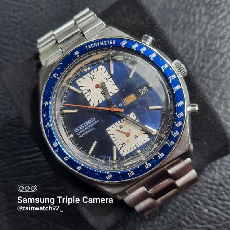 Seiko Kakume Chronograph 6138-0030 Automatic Blue Dial Vintage 100%Original