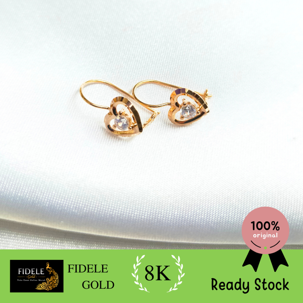 Anting desi love permata simple anting emas asli kadar muda 375 toko emas surabaya