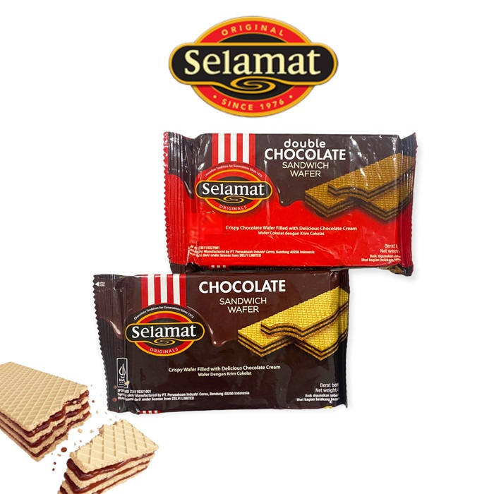 

SELAMAT SANDWICH WAFER 45gr CHOCOLATE DOUBLE CHOCOLATE