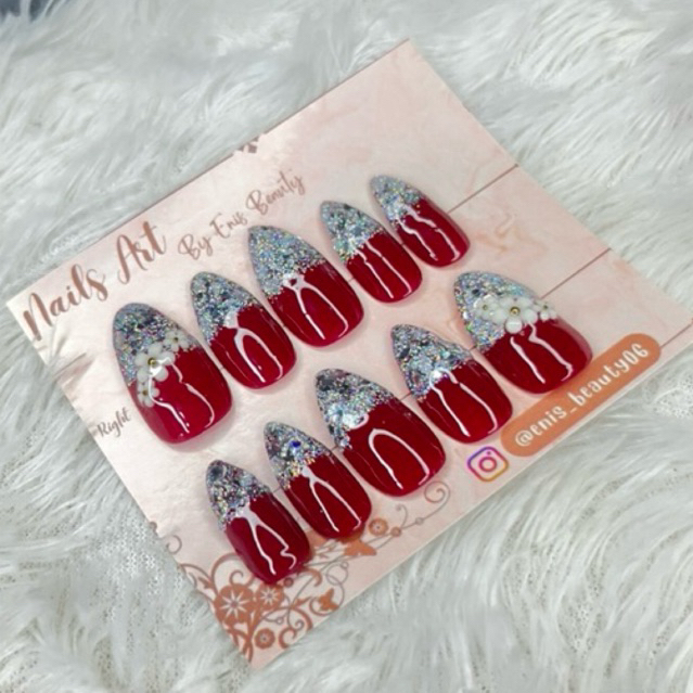KUKU PALSU NAIL ART MAROON