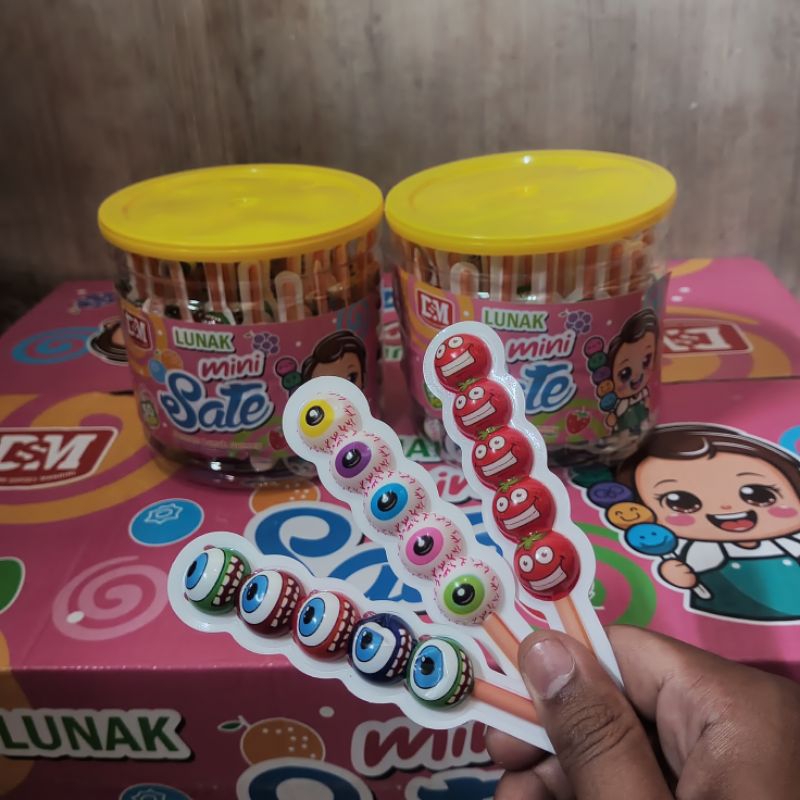 

DSM permen lunak mini sate isi 50 pcs 1 toples