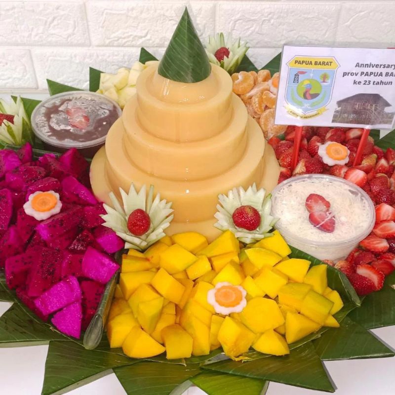 

Tumpeng Puding 20porsi/Puding Buah Segar