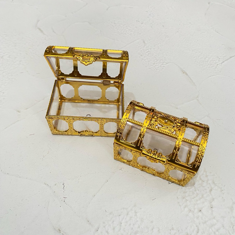 

Kotak harta karun hiasan kue tart cake topper dekorasi ring box RP05