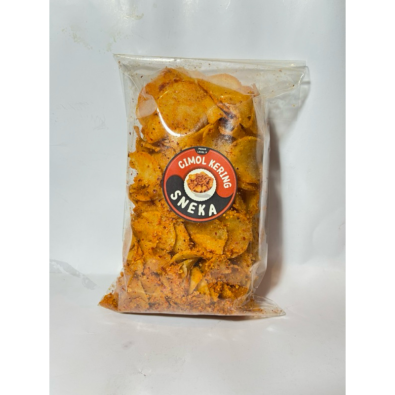 

Snack Renyah Gurih Pedas Cimol Kering Moring Sneka Level 3 Pedas