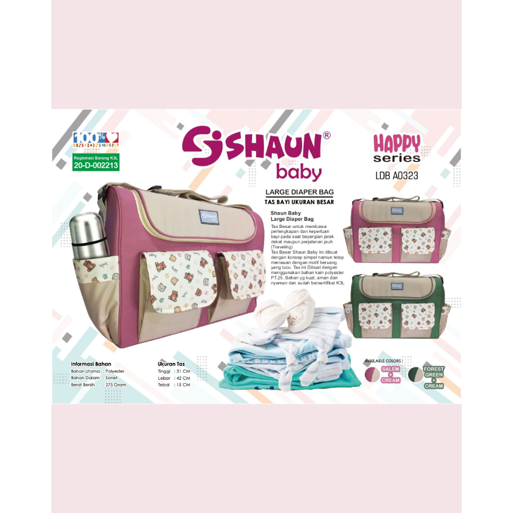SHAUN BABY TAS BAYI BESAR / CHUGBOG BABY TAS BAYI BESAR / TAS KEPERLUAN BABY / LARGE DIAPER / TAS TR