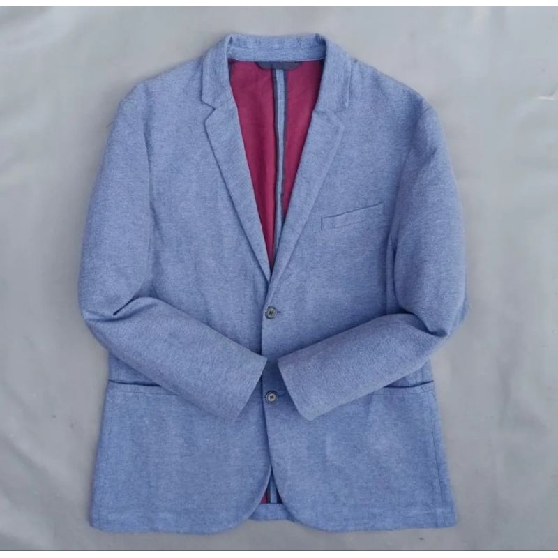 n424/hnm casual /jas pria branded/blazer casual biru