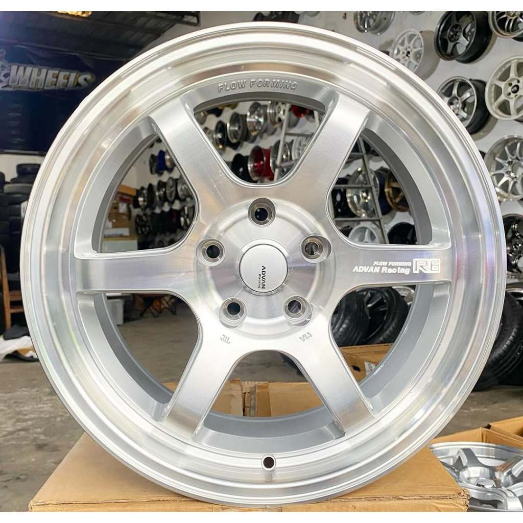 Velg Advan R6 Ring 17 Lebar 8 Et 35 Pcd 5x114 Warna Silver Polish | Velg R17 | Velg Mobil | Velg Rac