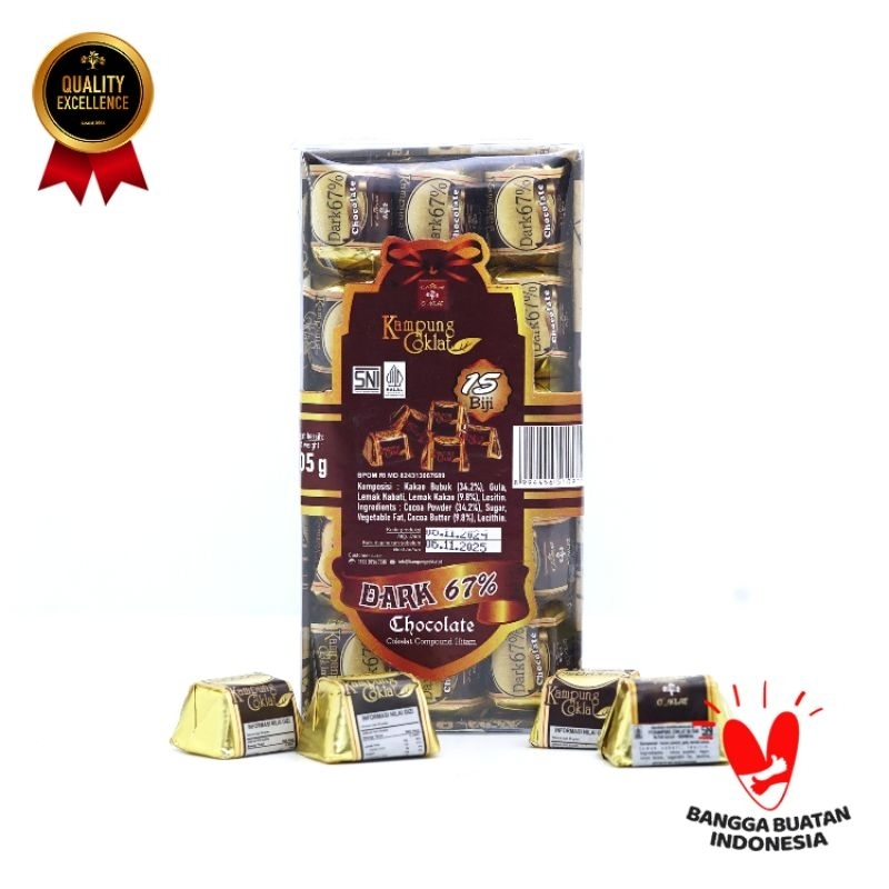 

COKELAT DARK 67% MIKA 15 BIJI - KAMPUNG COKLAT