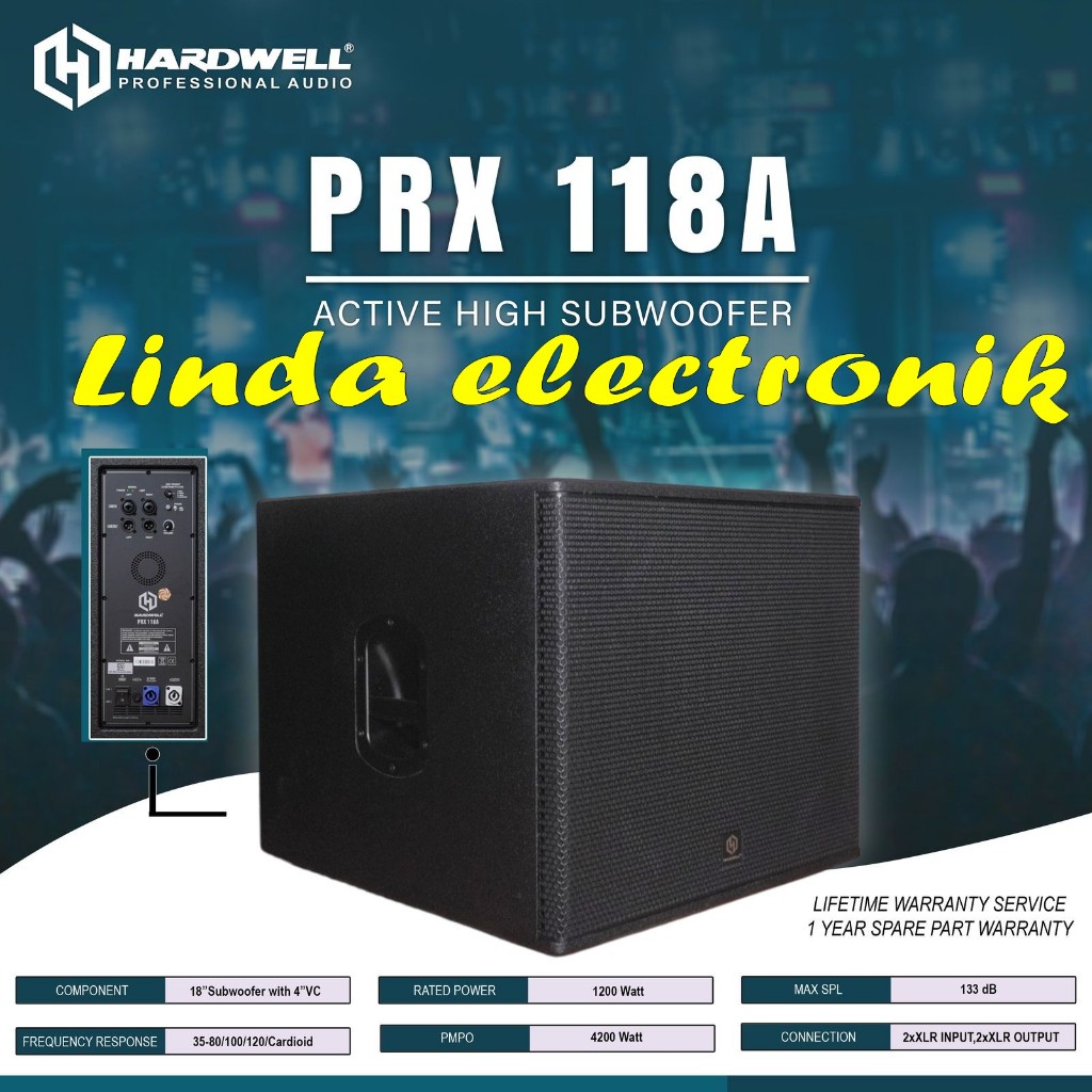 Subwoofer Aktif 18 Inch Hardwell PRX 118A / PRX 118 A Original Hardwell Active Subwoofer 18 Inch
