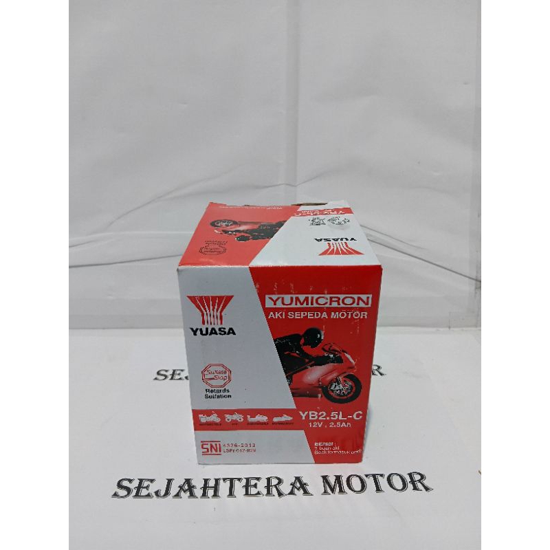 Baterai Aki basah Asli YUASA YB2.5L-C untuk Motor GL-PRO