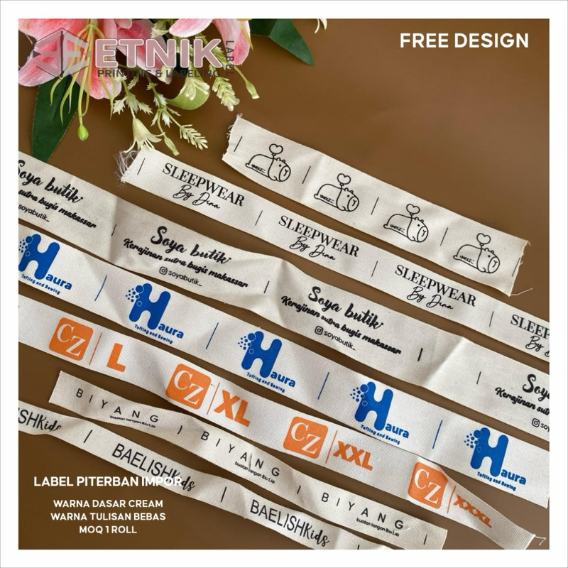 PITERBAN IMPOR PANJANG 20 METER label piterban impor,label piterban lembut,label sablon,label baju,l