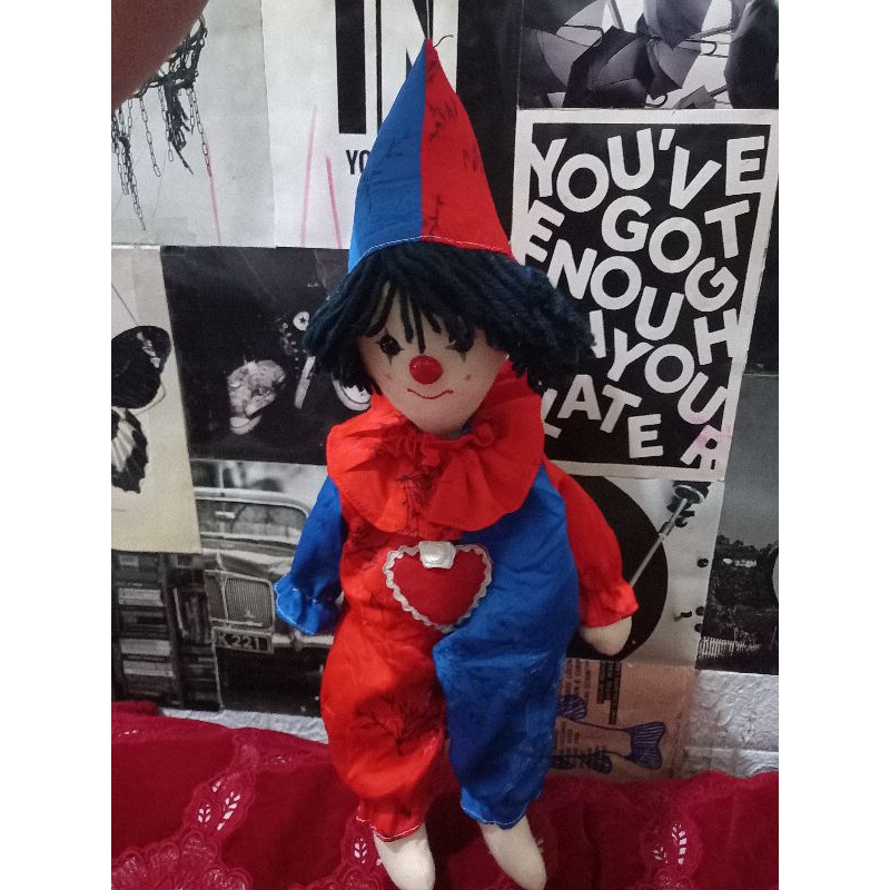 Boneka badut gantung handmade vintage preloved