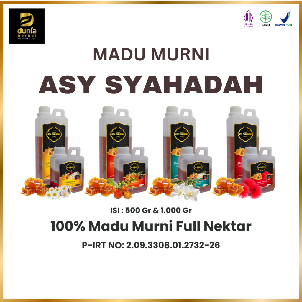 

DUNIA HERBAL - Asy Syahadah | Madu Murni 100% Full Nektar 500gr / 1Kg