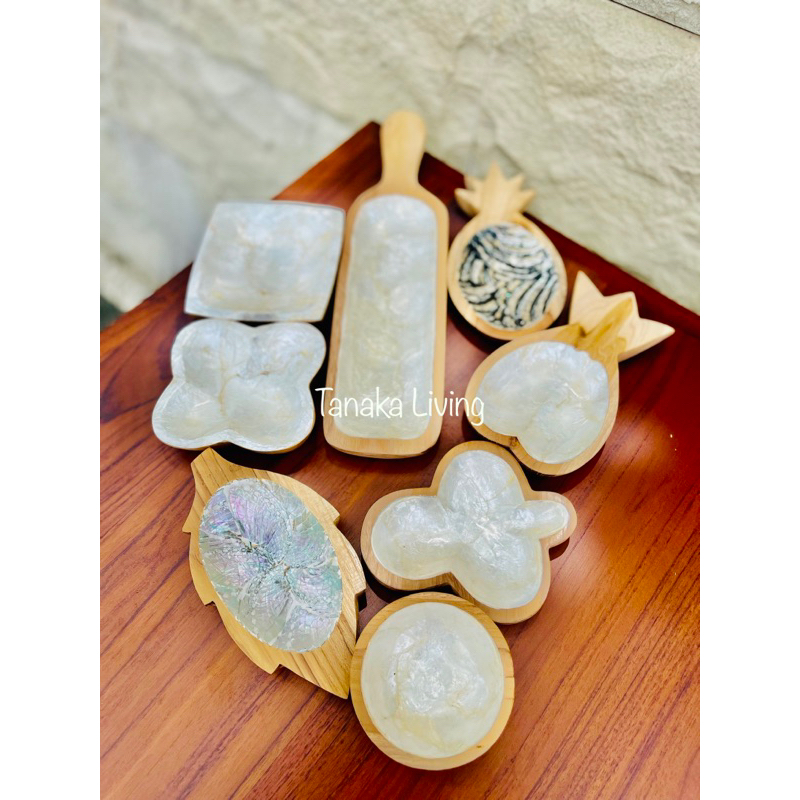 MANGKOK KULIT KERANG KOMBINASI KAYU JATI / MANGKOK JATI KERANG / MANGKOK KERANG