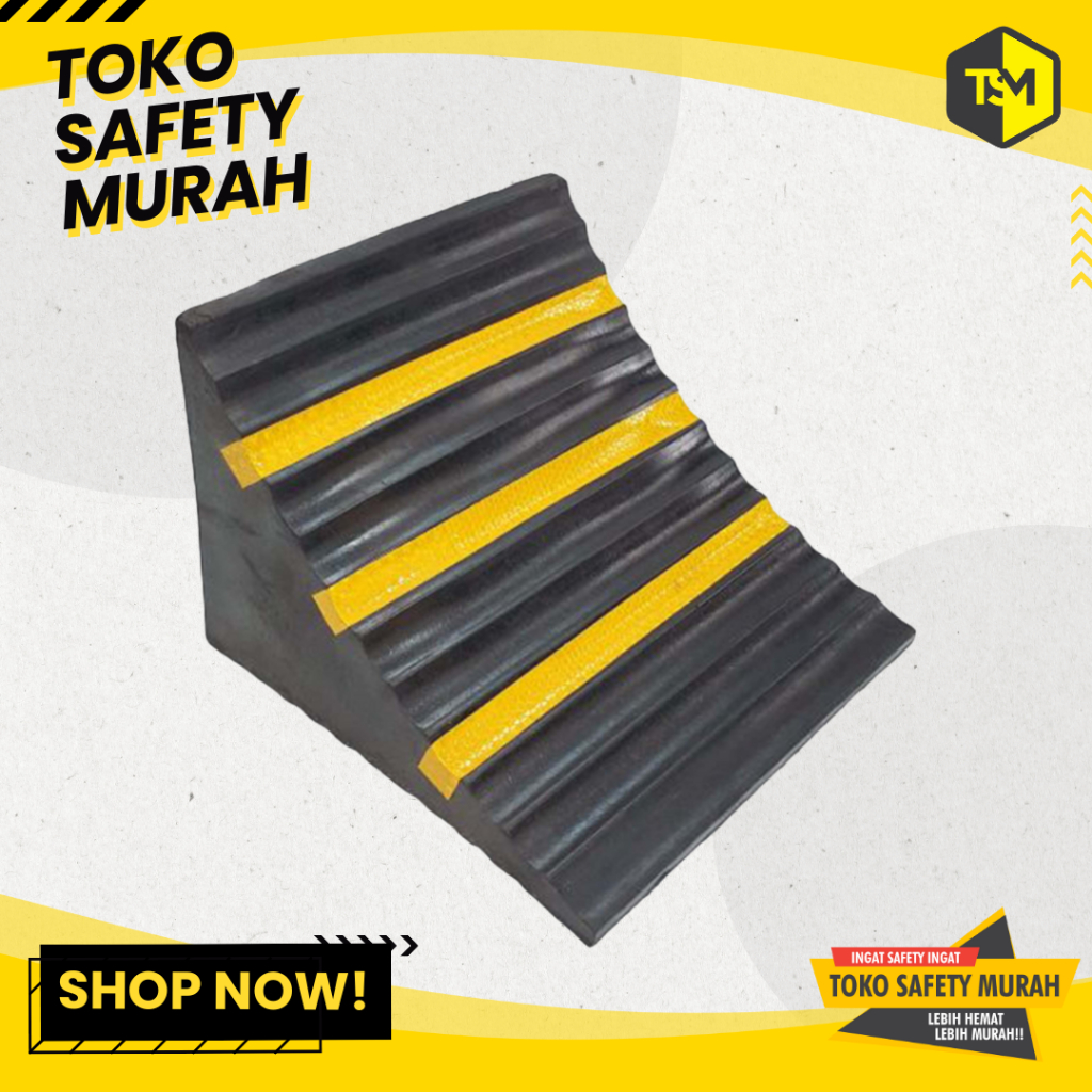 Karet Ganjalan Parkir Ban Ganjal Mobil Truk | Rubber Wheel Parking Chock Truck