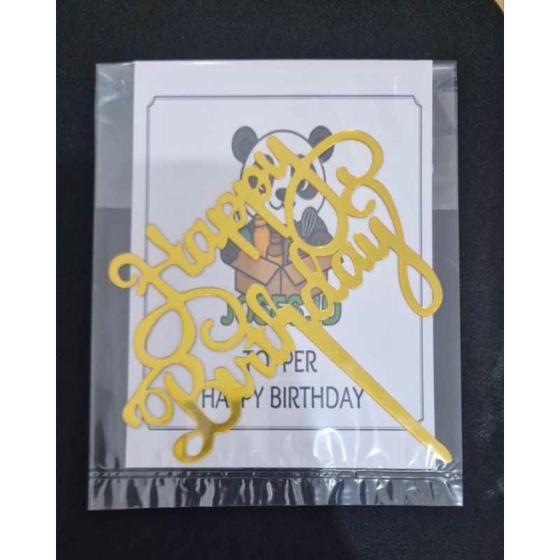 Topper Happy Birthday Akrilik [10 Pcs] Grosiran Murah