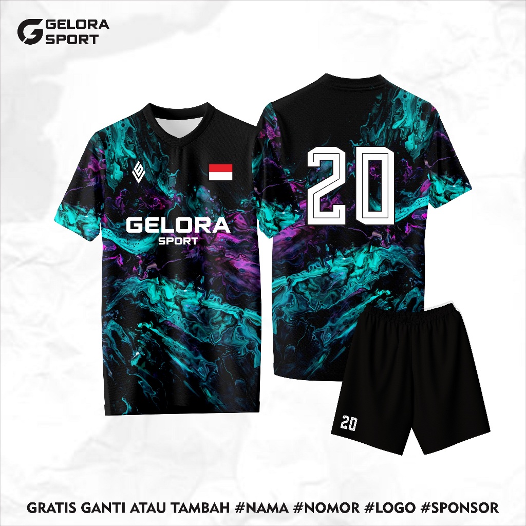 Jersey Baju Futsal/bola Custom Desain Full Printing Bahan Milano Premium