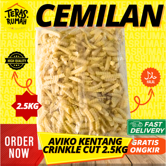 AVIKO KENTANG GORENG FROZEN - CRINKLE CUT 2.5kg