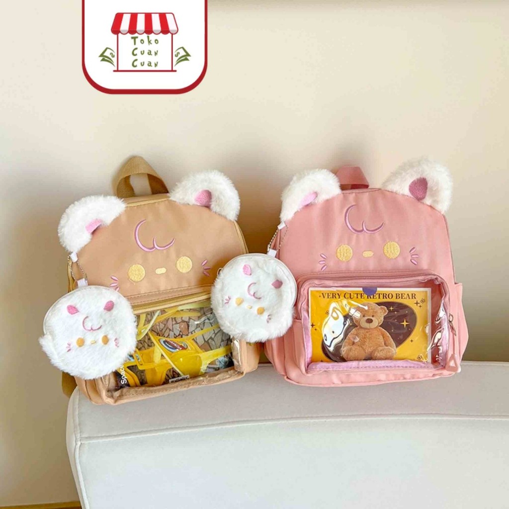 TCC Tas Ransel Anak Perempuan Sekolah TK Paud Backpack Cat Tas Karakter Anak Kucing Tas Lucu