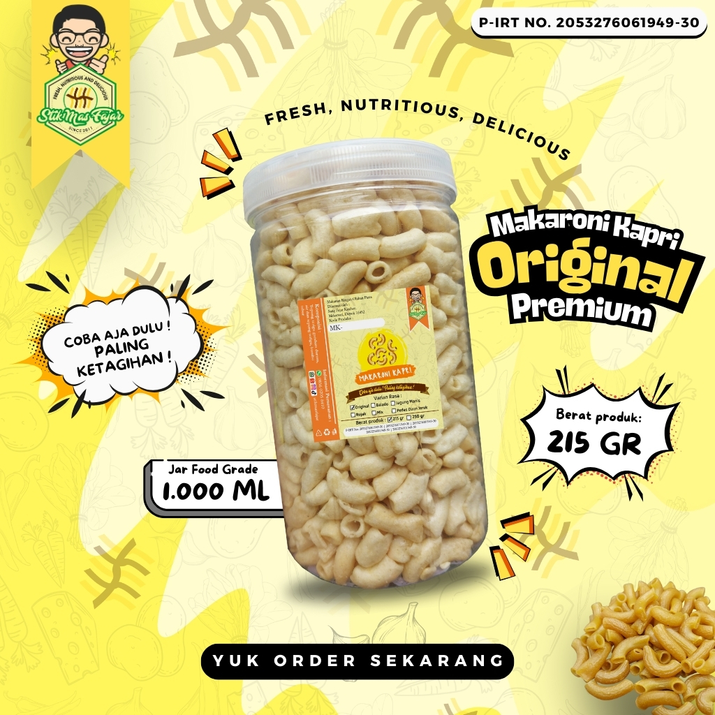 

[TOPLES - 215 GRAM] MAKARONI KAPRI ORIGINAL PREMIUM Mas Fajar - Coba aja dulu ! Paling ketagihan !