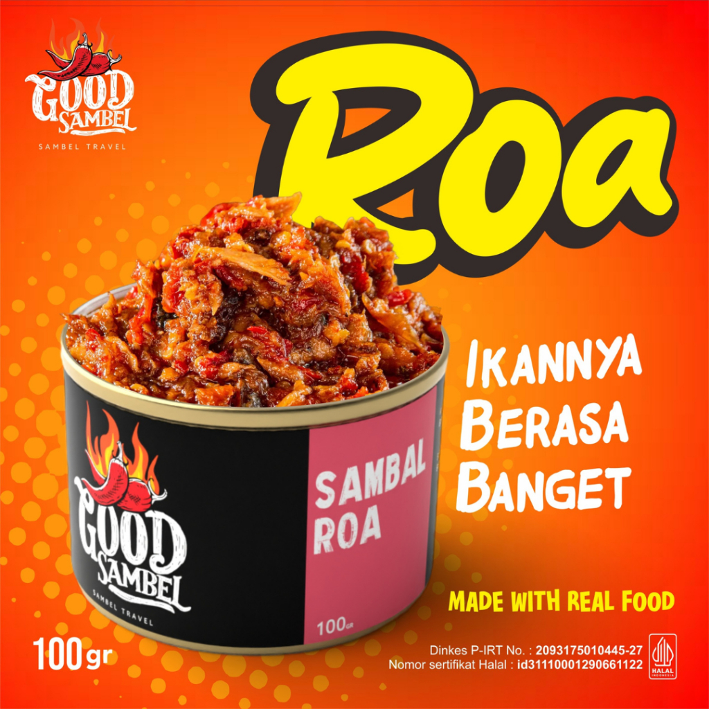 

Sambal Roa Premium 100g Good Sambel | Sambal Kemasan Kaleng Aman Praktis Pedas Gurih