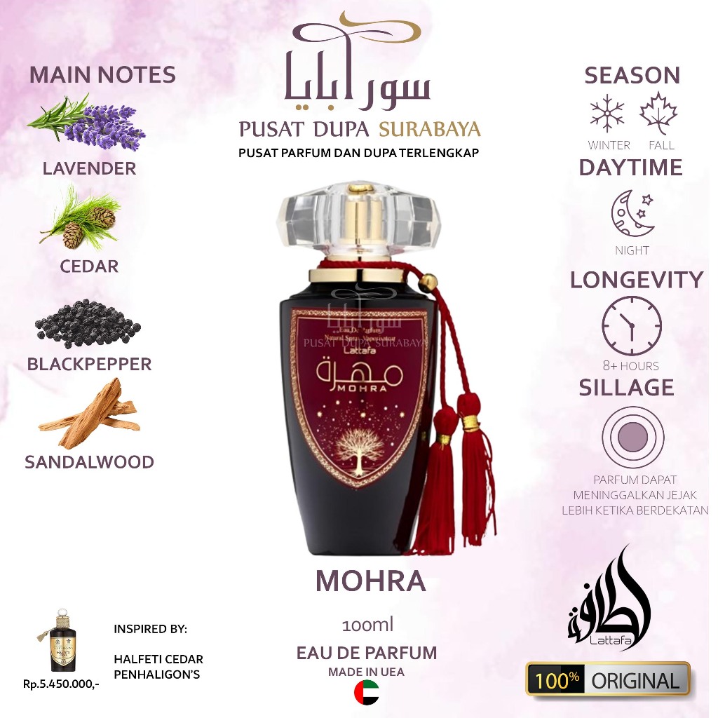 Parfum Asli Arab Original Premium Lattafa Parfume/ Lattafa Mohra