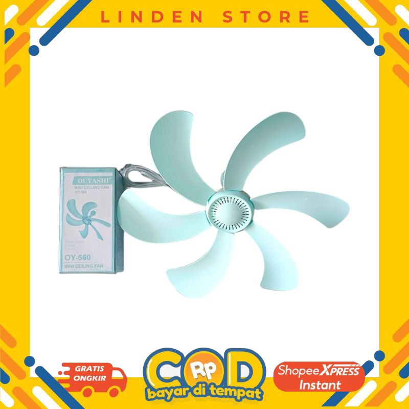 Mini Ceiling Fan/Kipas Gantung Ouyashi 6 Baling OY-560