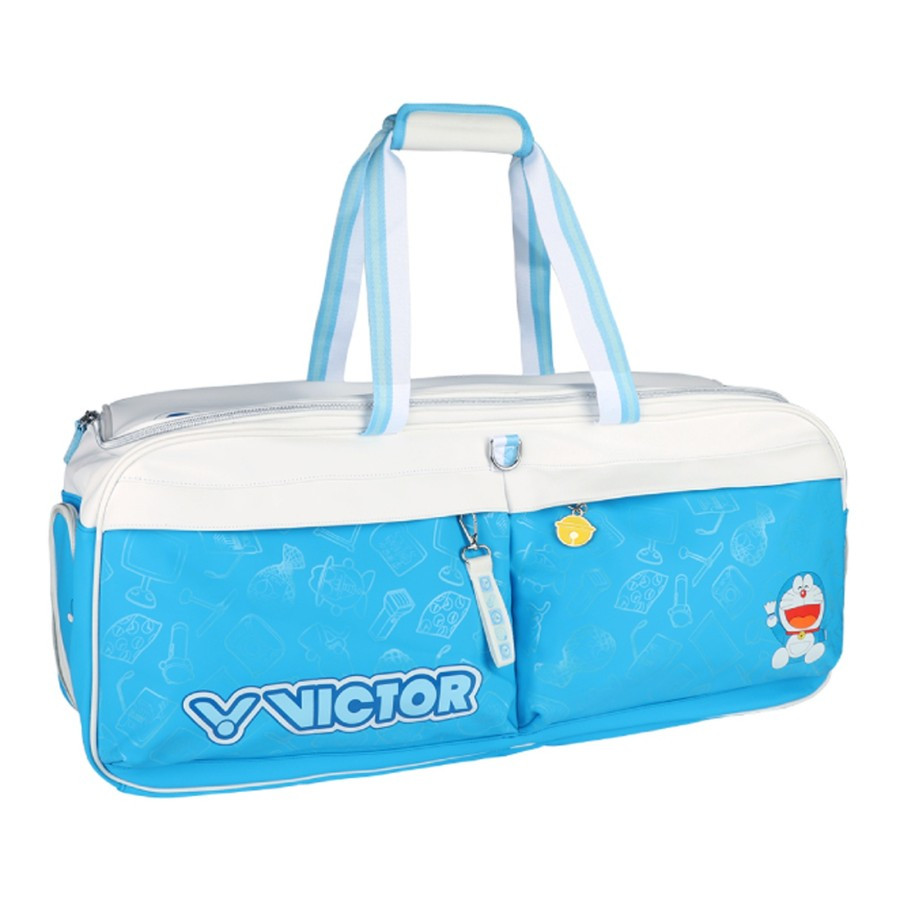 Tas Raket Badminton Bulutangkis Kotak Victor Doraemon BR 5635 - BR5635DRM AF White Hawaiian Blue Ori