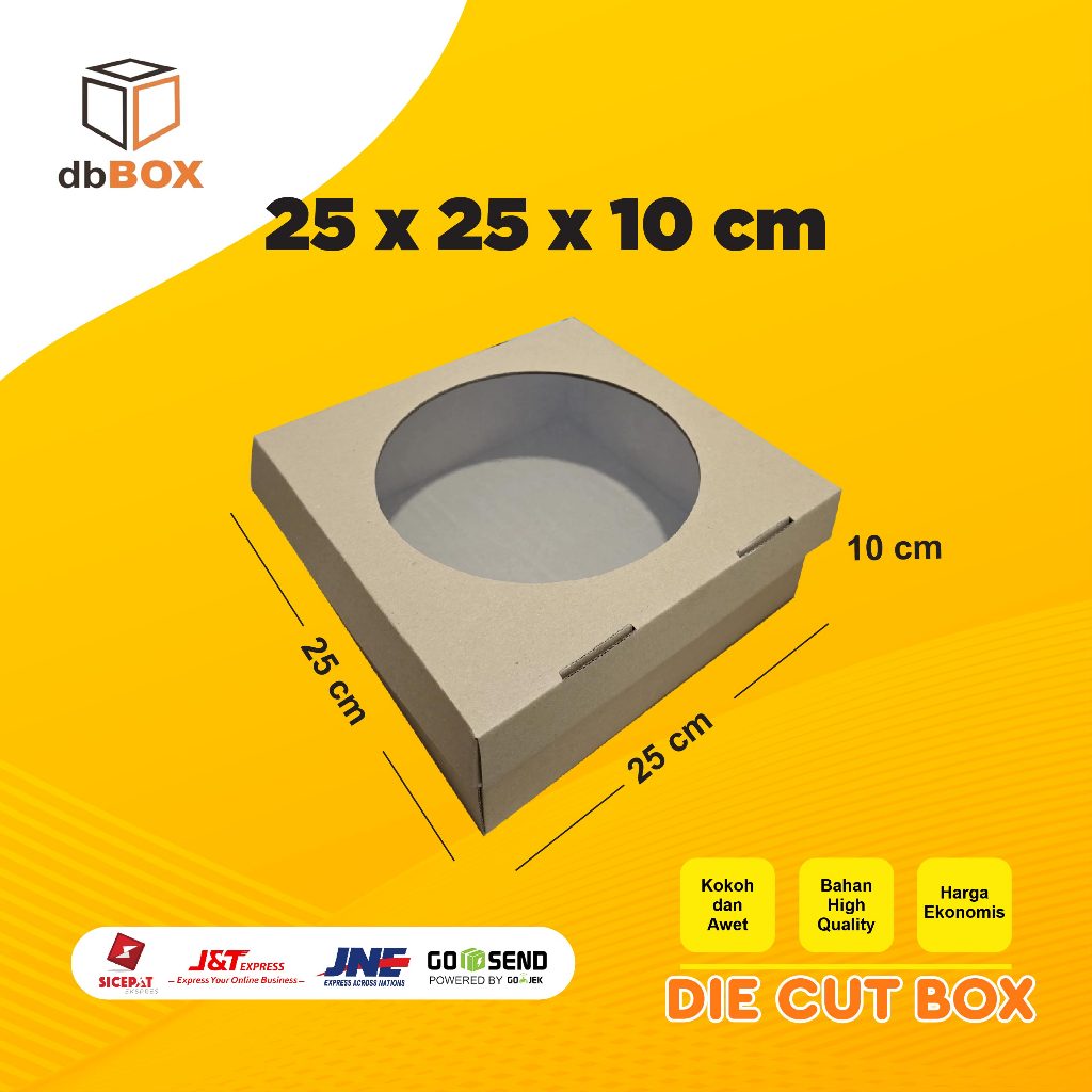 

BOX KUE MIKA 25x25x10 cm kardus die cut, untuk kue hampers gift box
