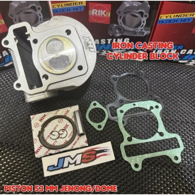 BORING BLOCK BLOK SEHER BORE UP AH1 BEAT SCOOPY SPACY KARBU 53 MM SUPER IRON CASTING BLOCK -CYLINDER