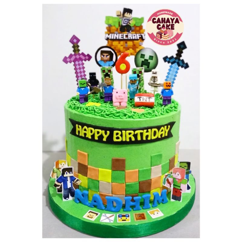 

Minecraft Cake / Kue Ulang Tahun Minecraft / Kue Ultah Custom Karakter